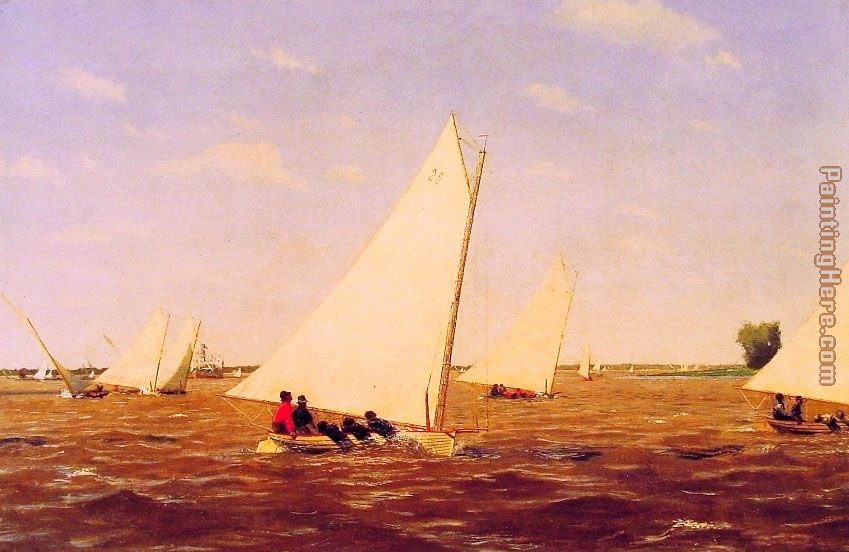 Sailboats Racing on the Delaware painting - Thomas Eakins Sailboats Racing on the Delaware art painting